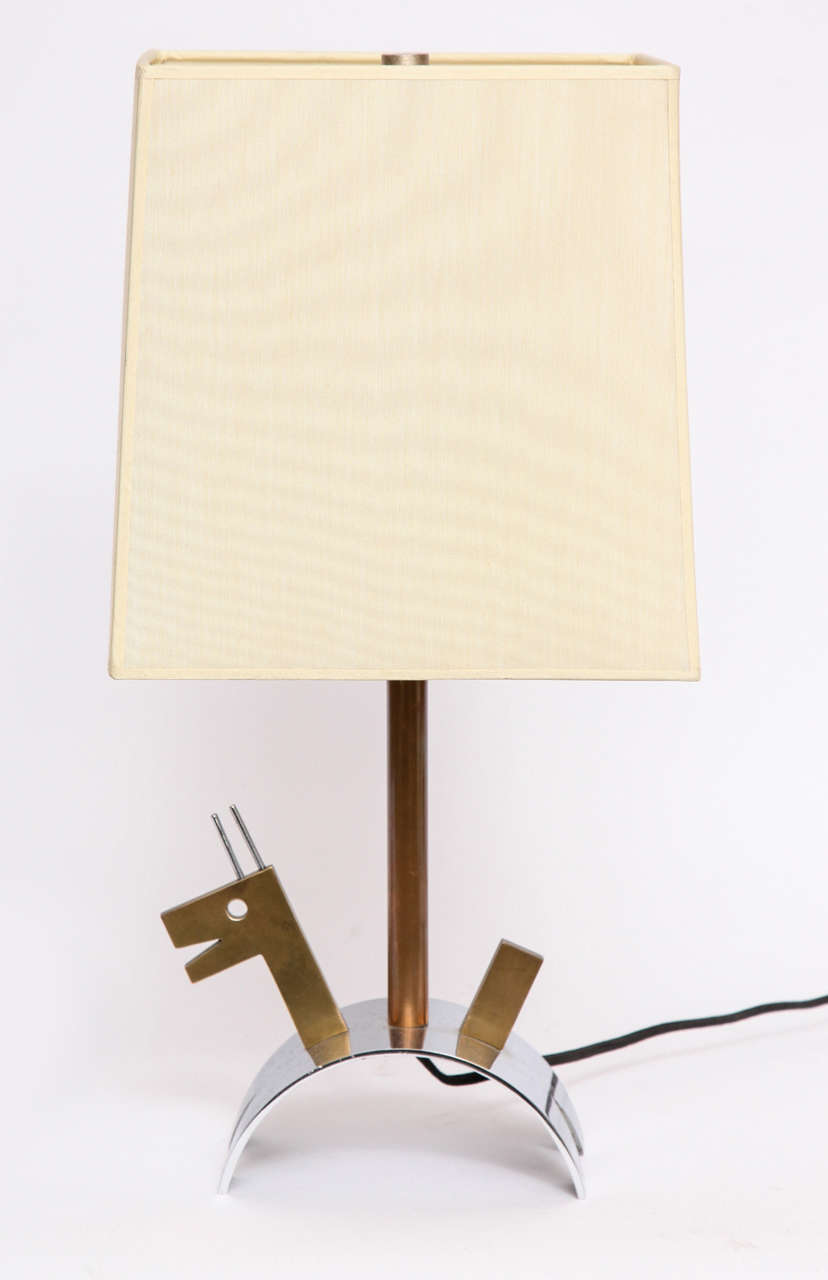 A rare 1930s American modernist table lamp by Walter Von Nessen.
Shade not included