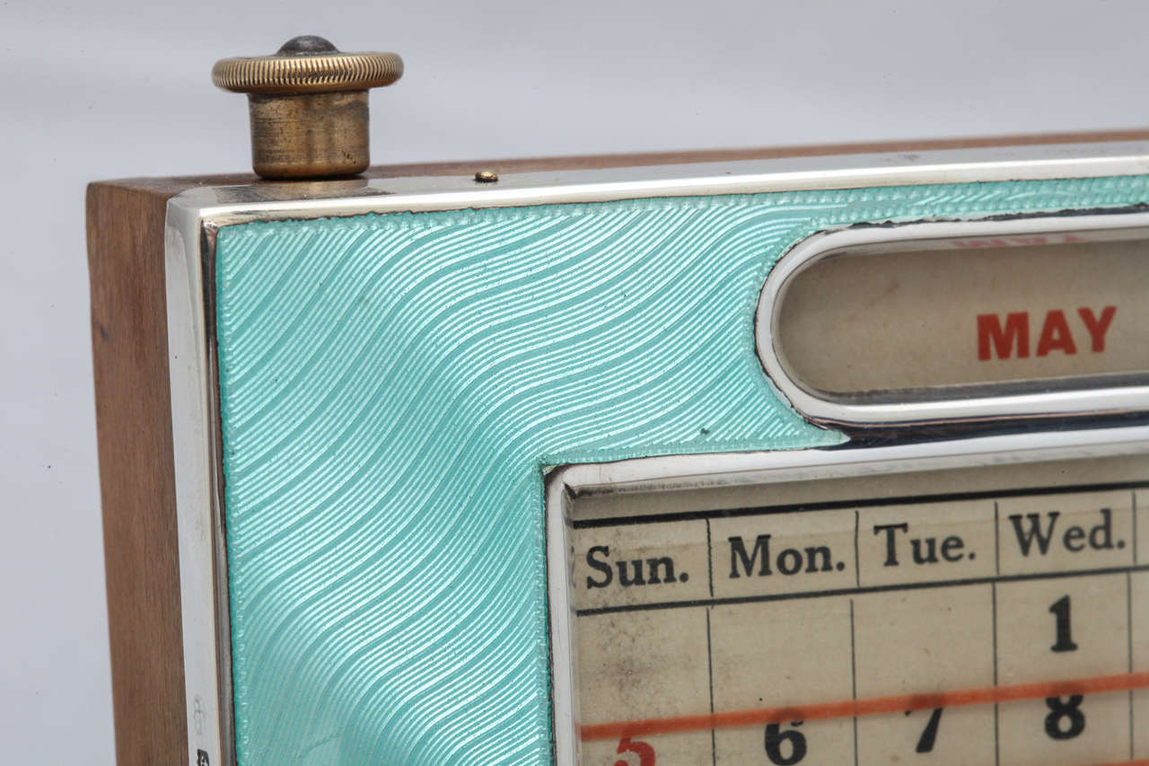 Art Deco Sterling Silver and Guilloche Enamel Perpetual Calendar 3