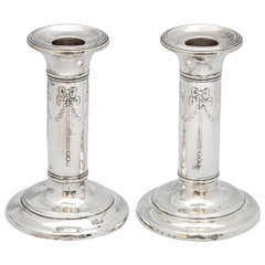 Edwardian Neo-Classical Steling Silver Candlesticks