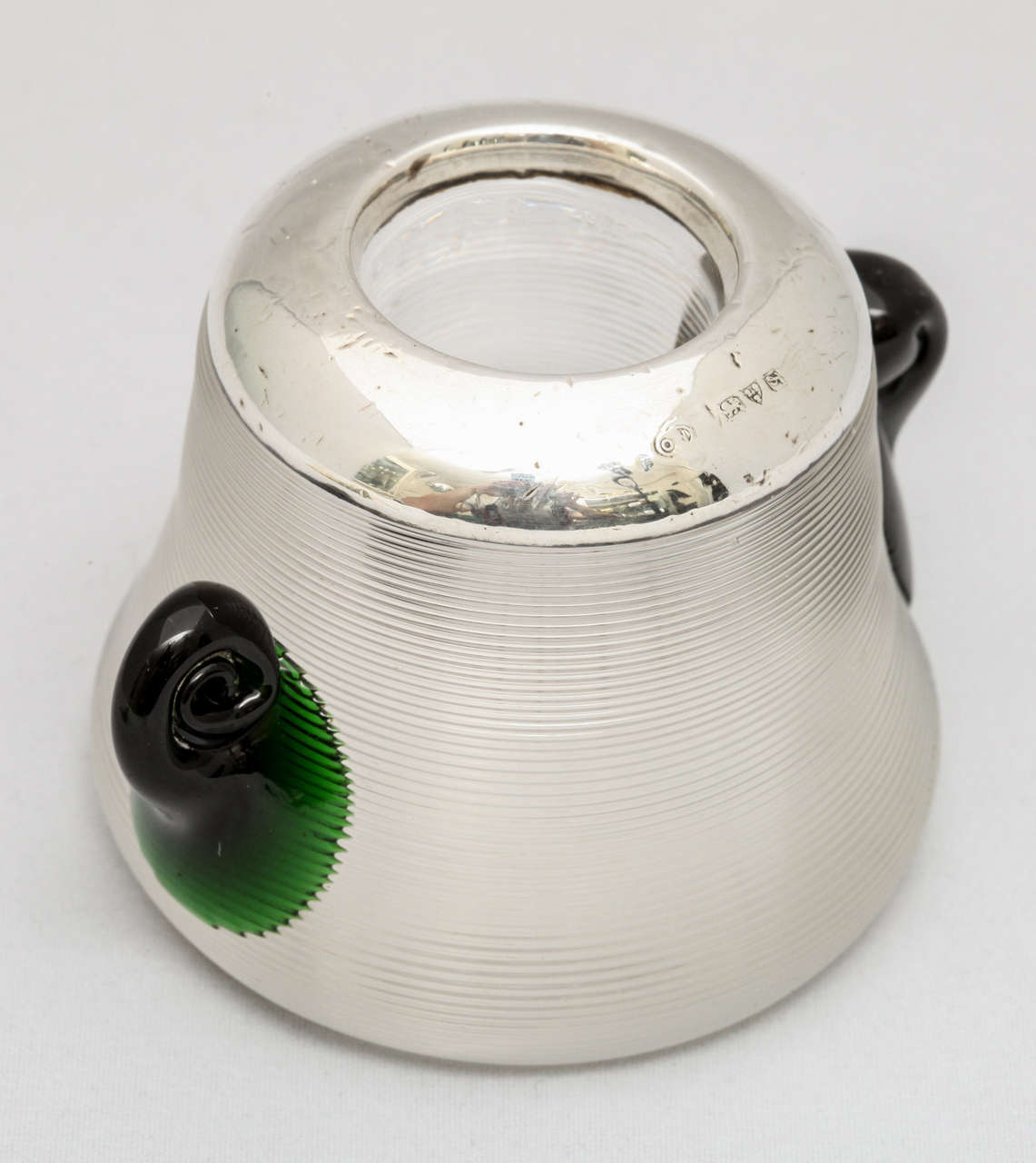 Edwardian Sterling Silver-Mounted Threaded Crystal Match Striker 1