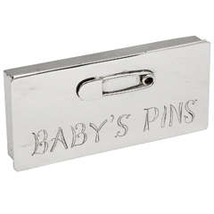 Sterling Silver Baby Diaper Pin Box