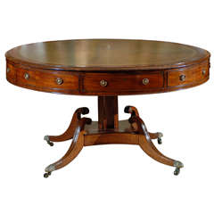 Fine Large Regency Rent Table in Mahogany & Leather Top