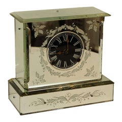 Venetian Style Mirrored Clock by Walker Glass Company