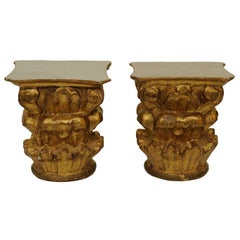 Gold Gilt Corinthian Capitals from Italy.