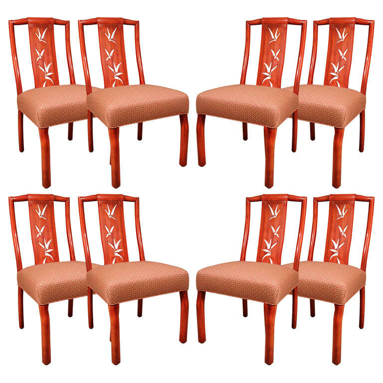 Set of Eight Dining Chairs by James Mont