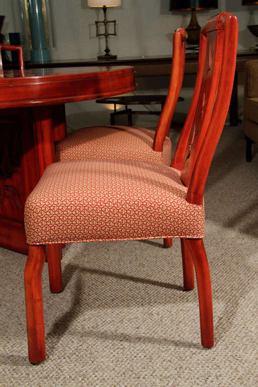Mid-20th Century Set of Eight Dining Chairs by James Mont