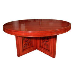 Rare Circular Dining Table by James Mont