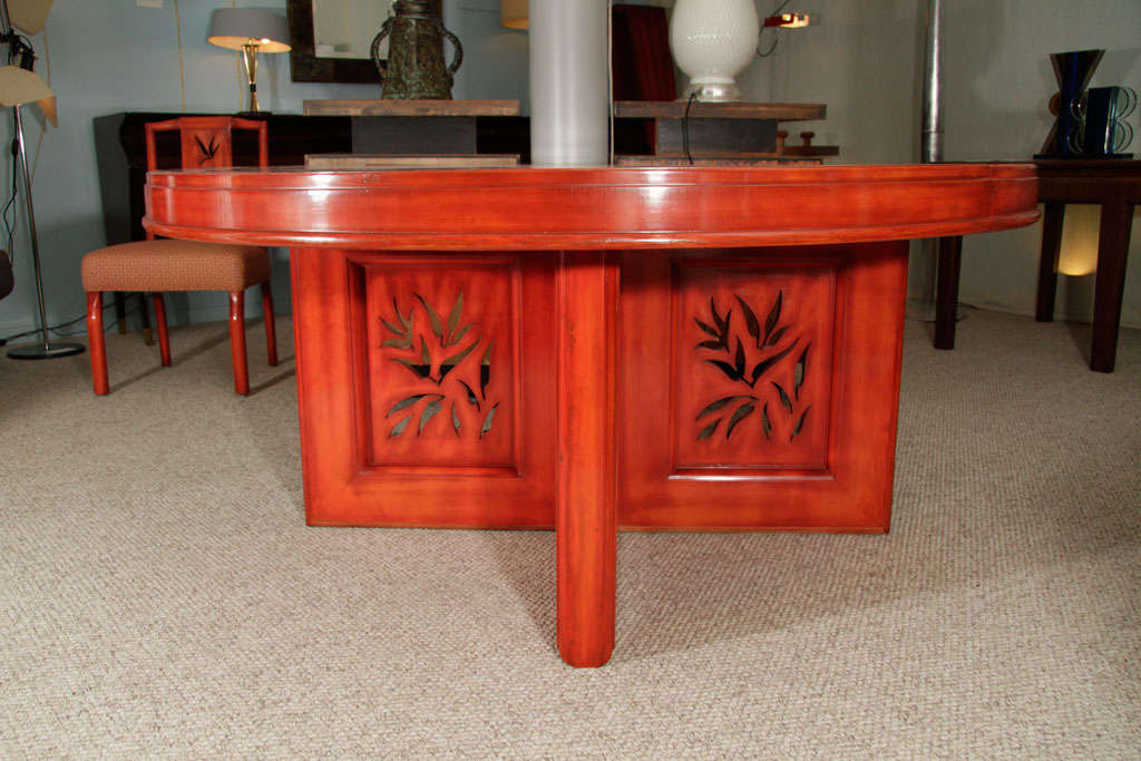 American Rare Circular Dining Table by James Mont