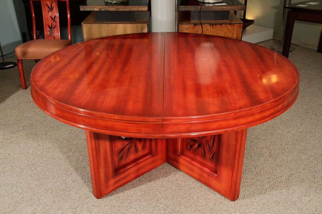 Rare Circular Dining Table by James Mont In Excellent Condition In New York, NY