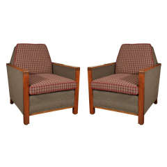 Pair of Masculine French Club Chairs