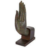 Thai Mounted Bronze Buddha Hand Sculpture