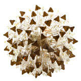 Clear and Smoke Glass Rod Chandelier by Camer