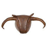 Vintage Stuffed Leather 'Trophy' Bull after Omersa