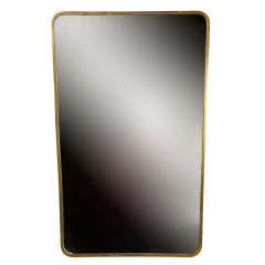 Inverted Trapezoid Brass Frame Mirror