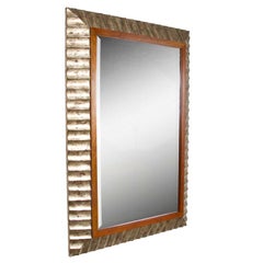 American Fluted Silver Leaf Frame Mirror by John Black for Baker Furniture Co.