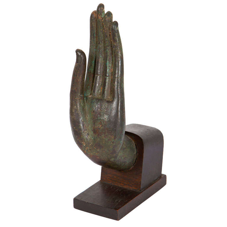 Thai Mounted Bronze Buddha Hand Sculpture at 1stDibs hand monument
