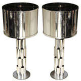 Pair of Curtis Jere Chrome Lamps