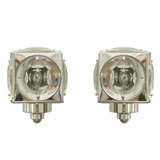 Pair of Chrome Carriage Light Sconces