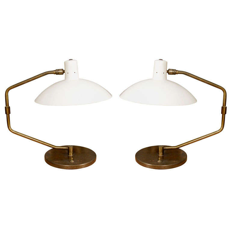 Pair of Clay Mitchie Lamps For Knoll Ca. 1950s