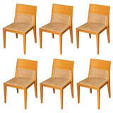 Set of Six Riff Oak Side Dining Chairs