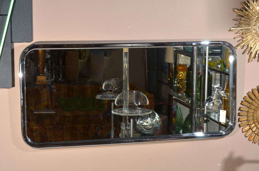 Chrome Mirror In Milo Baughman Style