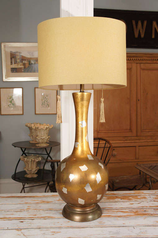 American Modernist Gilt Table Lamp For Sale