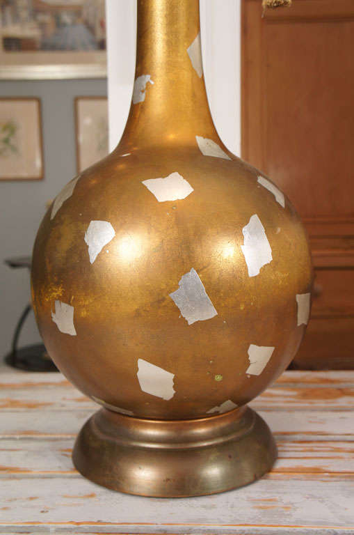 Modernist Gilt Table Lamp For Sale 2
