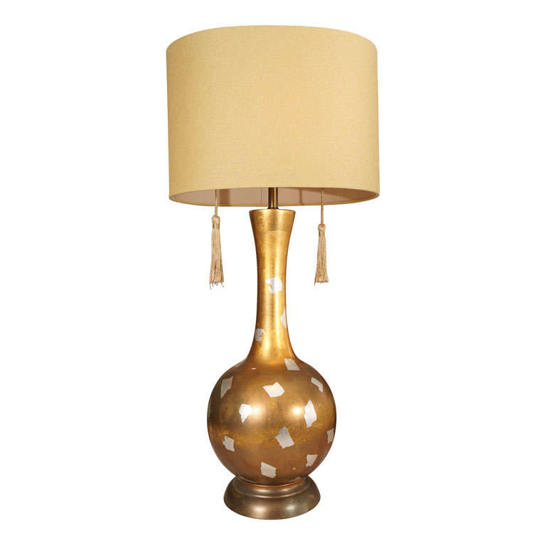 Modernist Gilt Table Lamp For Sale