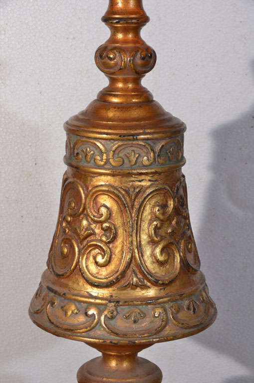 Mid-20th Century Beautiful Burnished Gold Leaf Over Cast Iron Base For Sale