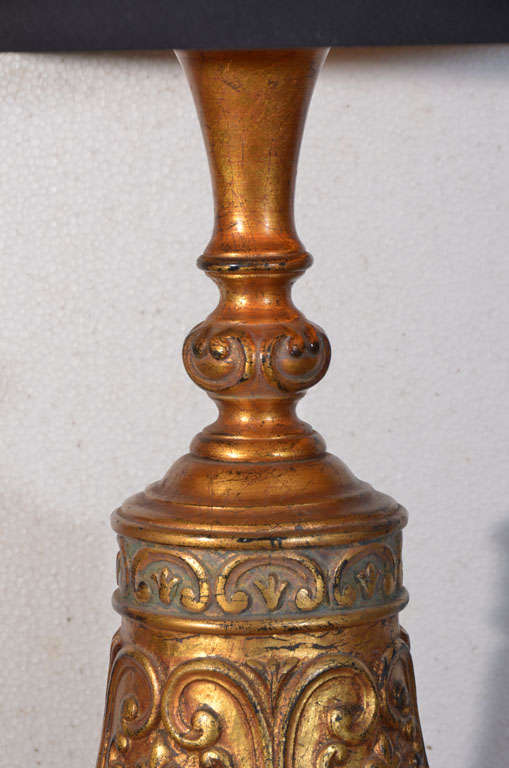 Beautiful Burnished Gold Leaf Over Cast Iron Base For Sale 3