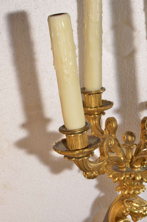 French Winged Gargoyle Wall Mounted Candelabra, Electrified For Sale