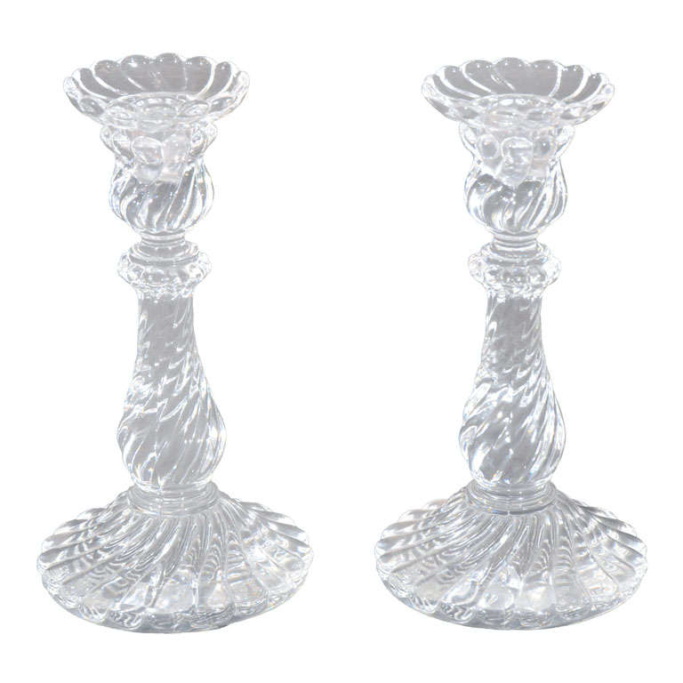 Baccarat Crystal Candle Holders Pair At 1stdibs Baccarat Crystal Candle Holders Pair For