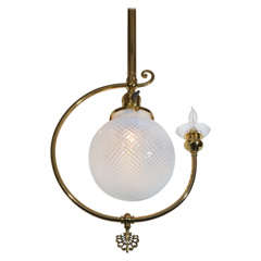 Two Light, one electric with single gas, electrified pendant