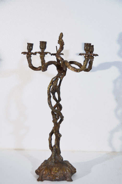 Unknown Cast Bronze Candelabra For Sale