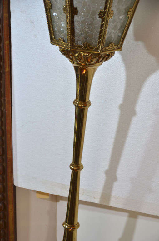 Pair of Cast Brass Torch Wall Sconce For Sale 2