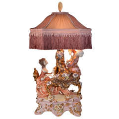 Vintage Capo Di Monte Muscians Table Lamp