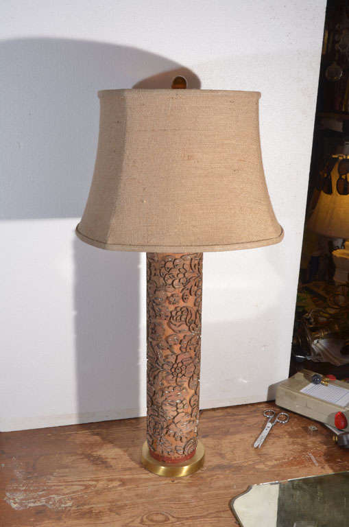 Mid-20th Century French Wall Paper Press Roller as a Table Lamp For Sale