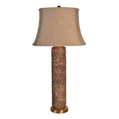 Vintage French Wall Paper Press Roller as a Table Lamp