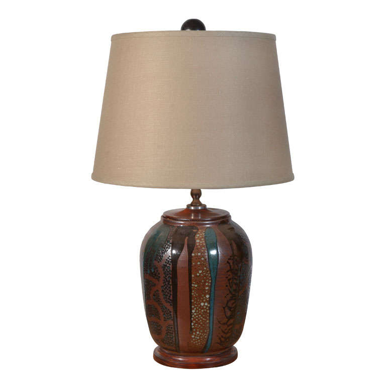 Hand Made Pottery Table Lamp For Sale