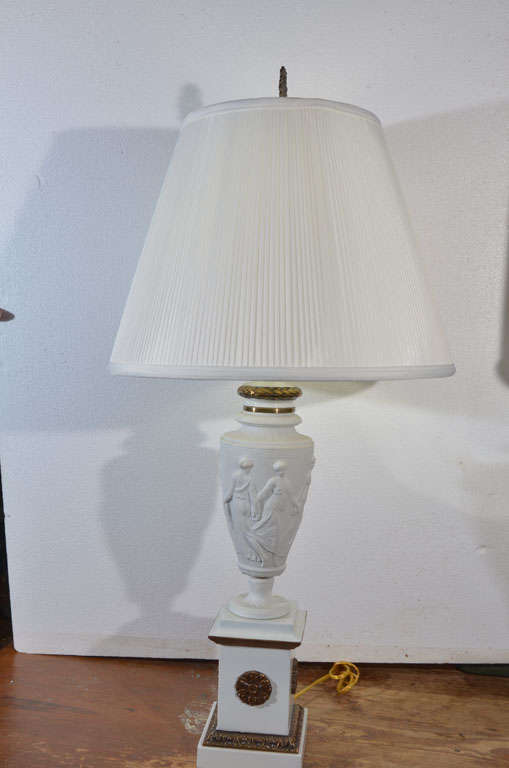 1930's Italian Bisque Porcelain Table Lamps For Sale at 1stDibs