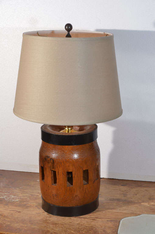 Wagon Wheel Hub as a Table Lamp at 1stdibs