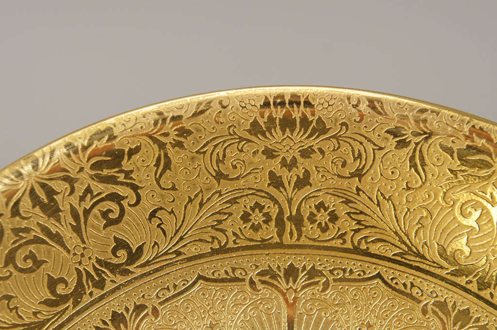 Gilt Royal Worcester Hand Painted Gilded Dessert Service for Asprey's-17 Pieces For Sale
