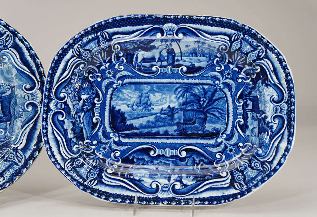 These extremely rare platters were made by the J. Hall Company, by brothers John and Ralph Hall, primarily marketed for the North American trade. 
They produced the 