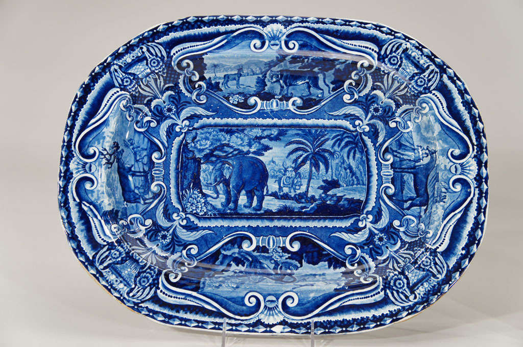 English R. Hall Blue & White Transfer 