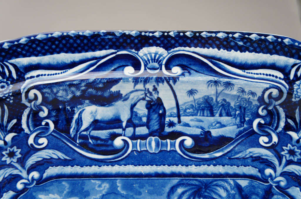 19th Century R. Hall Blue & White Transfer 