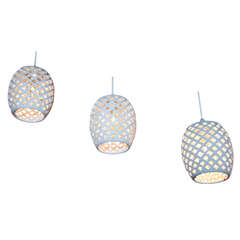 Set of Three Ceramic Hanging  Chandeliers