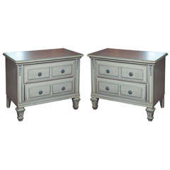 Pair Of Painted  Night Commodes