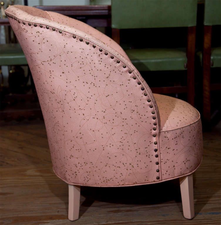 Metallic Thread Art Deco  Boudoir Chair By  Dorothy  Draper