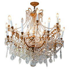 Engraved  Crystal  And  Dore  20 Light  Chandelier