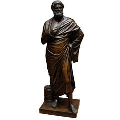 Bronze of a Greek Athenian Philosopher, 19th Century
